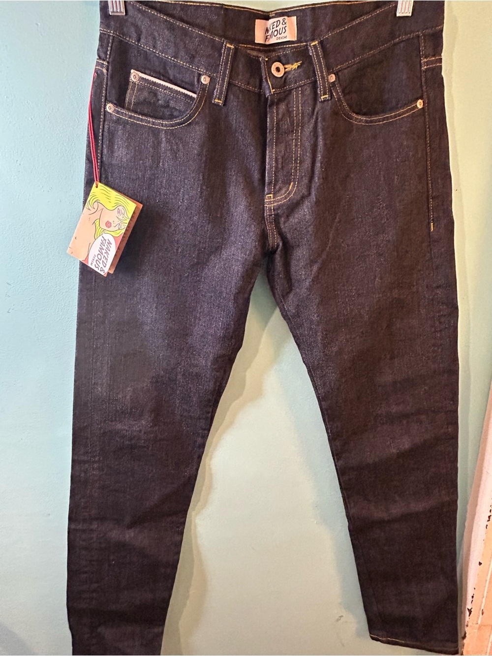 Naked & Famous Denim Dark Indigo Jeans.